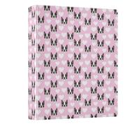 Notebook Binders Three Ringing 1.5 in Pack of 1 French Dog on Blush Hearts