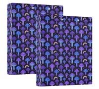 Notebook Binders Three Ringing 1.5 in Pack of 2 Neon Shroom Rainbows