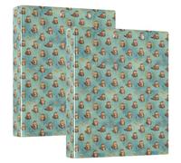 Notebook Binders Three Ringing 1.5 in Pack of 2 Sea Otter Swimming Teal