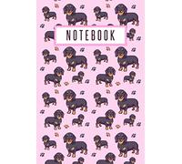 Notebook: Black And Tan Dachshund Notebook, Novelty Cute Sausage Dog Blank Lined Pages, Dog Themed Gift For Girls, Women, Teens, Dog Lovers & Pet Owners, Pink