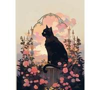 Notebook: Black Cat | Cottagecore Dark Academia Goblincore Aesthetic - Softcover Dotted Dot Grid Journal - 8.5" x 11" A4 - 120 Pages