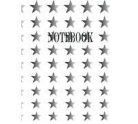 Notebook - Black Stars on White: Star-Covered A4 lined ruled Notebook Large 200 pages 8.5 x 11 inches (21.59 x 27.94cm)