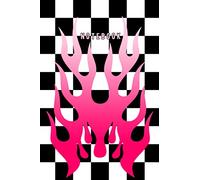 Notebook: Black White Checkerboard Pattern Hot Fire Pink Flame Lined Journal & Diary for Writing Taking Notes (6"X9", 120 Pages) With Numbered Page Interior