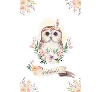Notebook: Calming Owl Feather Bouquet - Lined Notebook Journal - 6 x 9 Inches - 110 Pages (Owl Notebook)