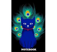 Notebook: Cat With Peacock Feathers , Journal for Writing, College Ruled Size 6" x 9", 110 Pages