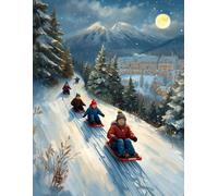 Notebook:Christmas Joy on the Hill- A Winter Wonderland Inspired by Psalm 98:4: Journal: Holiday Cheer Sledding Fun