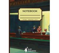 Notebook-College Ruled | 120 Pages 8.5'' x 11'' | Ideal for School and Office Use | Elafi Art Notebook Collection: Nighthawks (1942) by Edward Hopper