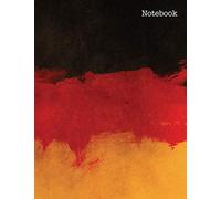 Notebook: College Ruled 8.5 x 11 Journal 100 Pages - Artistic Germany Flag - German Flag Notebook