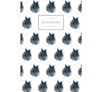 Notebook College Ruled: Black Lionhead Rabbit Watercolour Notepad, Lined Rabbit Journal, 60 Sheets (120 Pages), 6" x 9"
