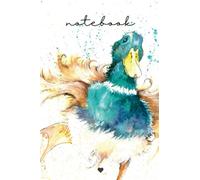 Notebook: Colorful Watercolor Duck Animal Styled Blank Lined Notebook 6"x9"