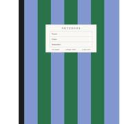 Notebook: Composition Notebook College Ruled: 7.5 x 9.25 in, 120 Pages - Deep Forest Green and Lavender Blue Aesthetic Stripes, Cozy Academy Design for College & Journaling