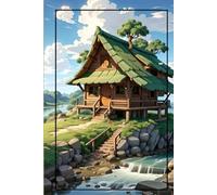 Notebook: Cool "Wooden House on the Lake" Themed Journal, 120 pages, hardcover. Perfect for anyone who wants to relax and rest their mind while taking notes!