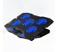 Notebook Cooler with 5 Fans Adjustable Metal Cooling Stand | USB Powered, Black Mesh Surface, Anti Slip Pads, Tilted Design, Rated Current 0.38a, Speed 2400±15%