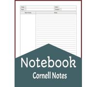 Notebook Cornell Notes: 8.5" x 11" Lined White Paper Notes Taking Notebook for Students, Teachers, Small Business or Personal use,