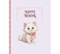 Notebook: Cute Aesthetic Kitten Study Notes, 120 Pages, 8.5 x 11 Large Ruled Journal for School, College, and University