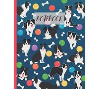 Notebook: Cute Border Collies Cartoon - Lined Notebook, Diary, Track, Log & Journal - Gift Idea for Border Collie Lovers (8"x10" 120 Pages)