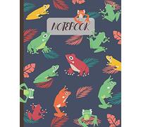 Notebook: Cute Frogs Cartoon Cover - Lined Notebook, Diary, Track, Log & Journal - Gift for Kids, Teens, Men, Women (8"x10" 120 Pages)