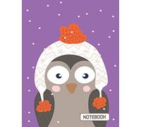 NoteBook: Cute Owl On The PurpleCover This Notebook Journal Diary, 110 Dashed lines pages, 8.5" x 11" , Date on top: Volume 7