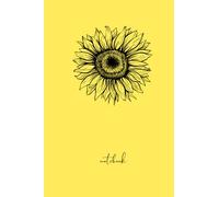 Notebook: Cute yellow blank lined notebook with sunflower design