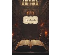 Notebook: Dark Academia Bibliothek Design Vintage | 100 Linierte Seiten | 6x9 Zoll: Nostalgisches Notizbuch für Buchliebhaber zum Schreiben & Journaling | Gothic Library Kerzen Vintage | Geschenkidee