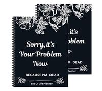 Notebook Death End of Life Planner: Sorry, It’s Your Problem Now Because I'm Dead, End of Life Planner Organizer Binder, Die Document Estate Planning Book(2PCS)