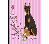 Notebook: Doberman Dog Pink School Composition Notebook 100 Pages Wide Ruled Lined Paper