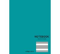 Notebook. Dyslexic Friendly: 8,5''x11'' (21,59 x 27,94cm), 60 ruled highligthed pages, ruled cod: A2-H