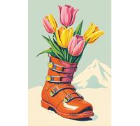 Notebook Floral Ski boots: Tulips