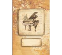 Notebook for Pianists: Antique Old Fashioned Vintage Style || With Puzzles on the Subject of "Music" || Appreciation / Thank You Gift for Piano Players & Teachers