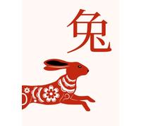 Notebook for writing Chinese Characters | Practice Hanzi Chinese Characters: Book for exercise handwriting Chinese Characters with Chinese Zodiac Animal Rabbit | 110 Pages 8.5x11 in squared paper