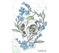 Notebook: "Forget-Me-Not" watercolor cover illustration blank lined notebook journal