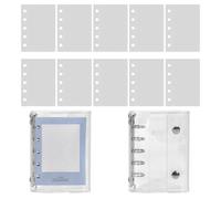 Notebook Füller Paper Klare PVC Cover 5 Ring | Loseblatt Notizbuch 10 Blatt,Bastelsammlung für Reisen | Stickerbuch Transparent M5 Wiederverwendbar Trap Bastelmappe Sammelordner PVC PP