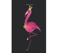 Notebook: Funky funny bling pink flamingo A5 120 page lined notebook/dairy/journal with black cover. Perfect eye catching gift or desk buddy