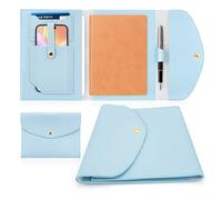 Notebook Fusion Cover, Blue Business Notebook Organizer, Refillable Notebook Case, Leather Notebook Cover A5, Office Organization