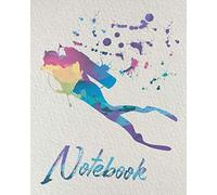Notebook: Gift for Scuba Diver or Ocean Lover - Scuba Diving Journal or School Composition Book - Blank Lined College Ruled Notebook - Colorful Diver Silhouette Cover Design