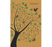 Notebook: Gold, green and black tree of life notebook - 6" x 9", 120 page lined notebook or journal