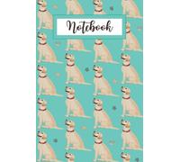 Notebook: Golden Yellow Labrador Retriever Pattern, Blank Lined Journal Pages, Pawsome Lab Present For Dog Lovers & Pet Owners, Turquoise