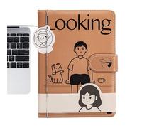 Notebook, Horizontal Line, 96 Sheets | School Stationery Newspaper Magnetic Closure for Daily Writing University Sketches Girls Home Travel