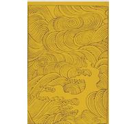 Notebook Japanese Waves Design Hamonshu - Color Mustard: Sketch, write, draw in this lined paper memo book with ripple effect design