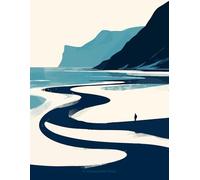 Notebook Journal: Blue Glacier Mountain Lake Nature Art Theme