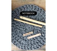 Notebook/ Journal | Handmade Grey Crochet Project and Grey Balls of Yarn | 6"x9" | 120 Lined pages