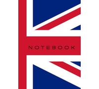Notebook / Journal - Union Jack - Unique design, 7 x10 inch dimensions, 125 ruled pages