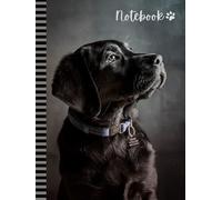 Notebook: Large Hardcover 8.5x11 Composition Journal / 100 Sheets / College Ruled Diary - Blank Numbered Pages / Black Labrador Retriever - Lab Dog ... Taking Gift For Home-School - Work - Writing