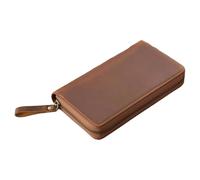 Notebook Leather Covers Zippered Leather Covers For 7.28x3.54In Field Notes Journal With Elastic Pen Slot Planner Case