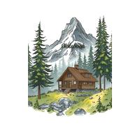 Notebook: Lined Journal, 6x9, 200 Pages | Mountain Cabin Aesthetic | Nature | Cozy Alpine Cabin Theme
