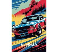 Notebook : Love Muscle Mustang boss downhill popart style full cover: glossy cover paperback notebook 96 inch paperback, whitepaper 120 page