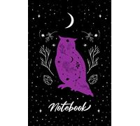Notebook: Magic Purple Night Owl Moon Journal - Lined Notebook Journal, 6 x 9", 110 Pages