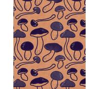 Notebook "Midnight Mushroom Forage": Blank Lined Journal, 100 Pages, 7.5 x 9.25 Inches, Autumn Pattern, For Note Taking, Journaling, Writing