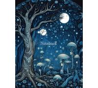 Notebook - Midnight Mushroom Forest, Large, A4 (8.5" x 11"), 120 Lined Pages