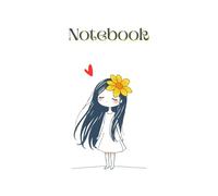 Notebook: Minimal Doodle Girl with Yellow Flower | 6" x 9" | 120 Pages | Perfect for Notes, Journaling & Gifting
